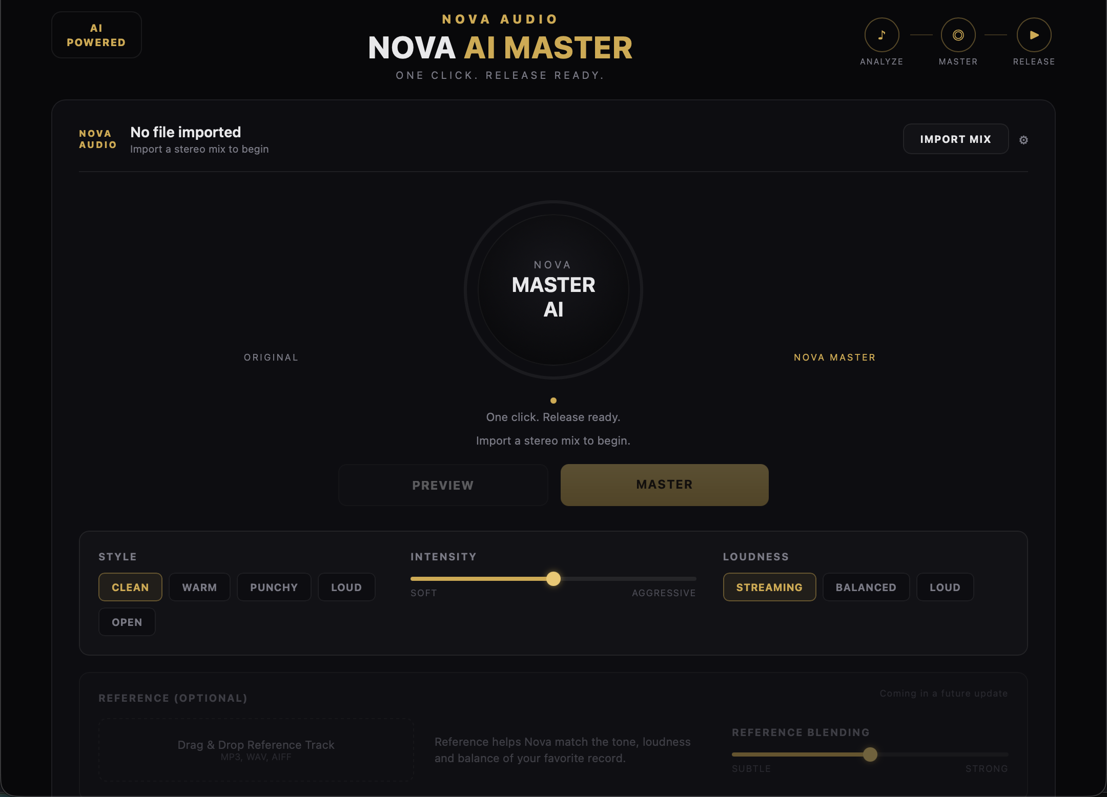 Nova AI Master plugin UI