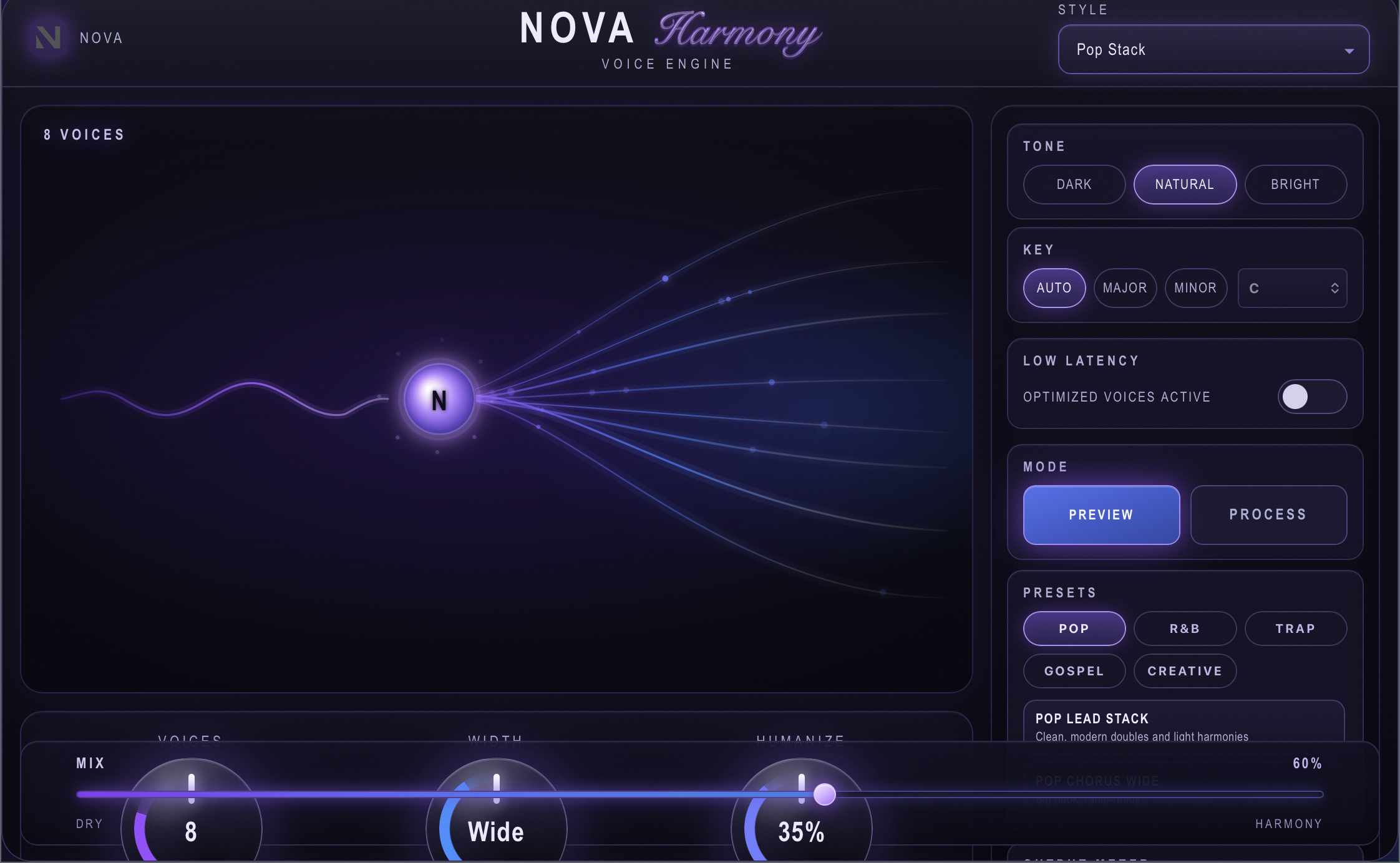 Nova Harmony plugin UI