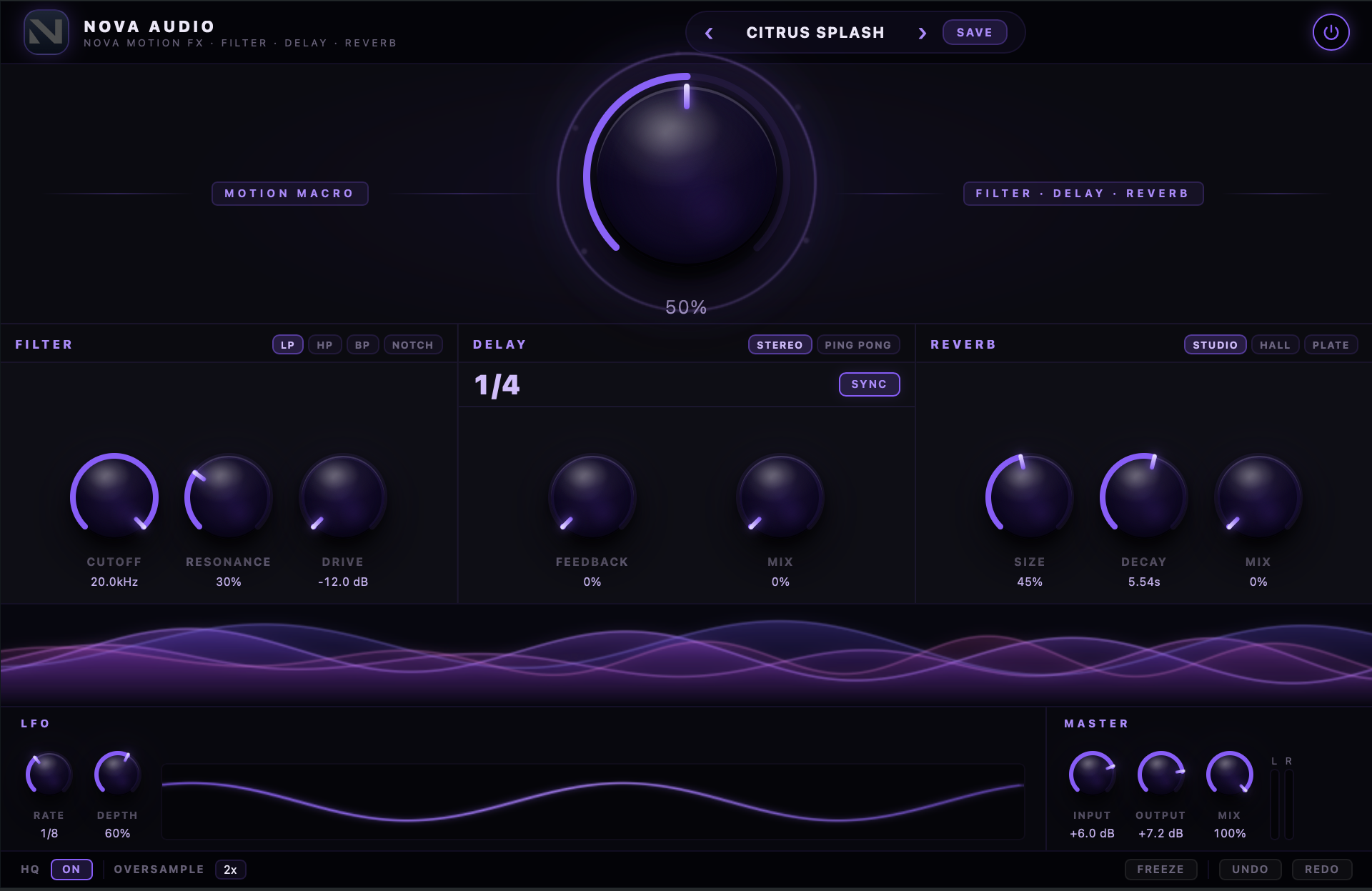 Nova Motion FX plugin UI