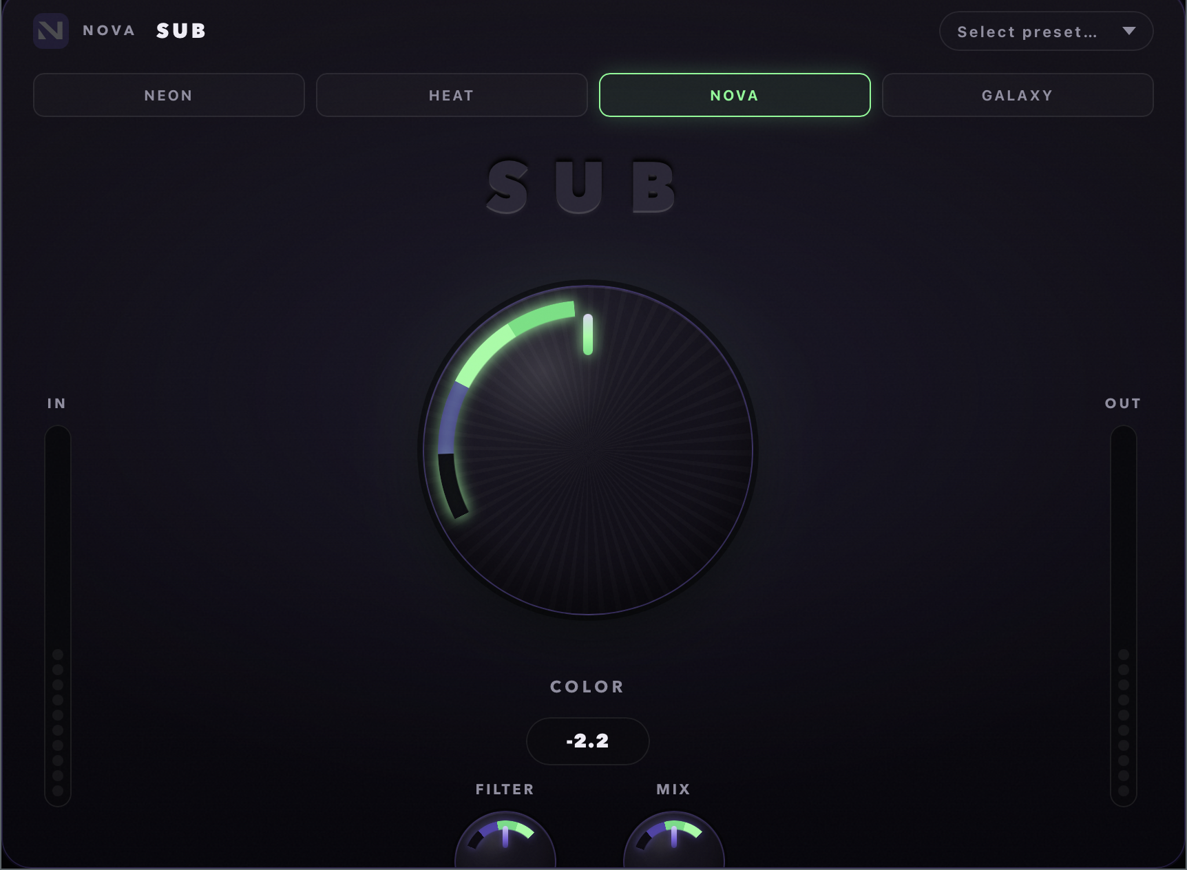 Nova Sub plugin UI