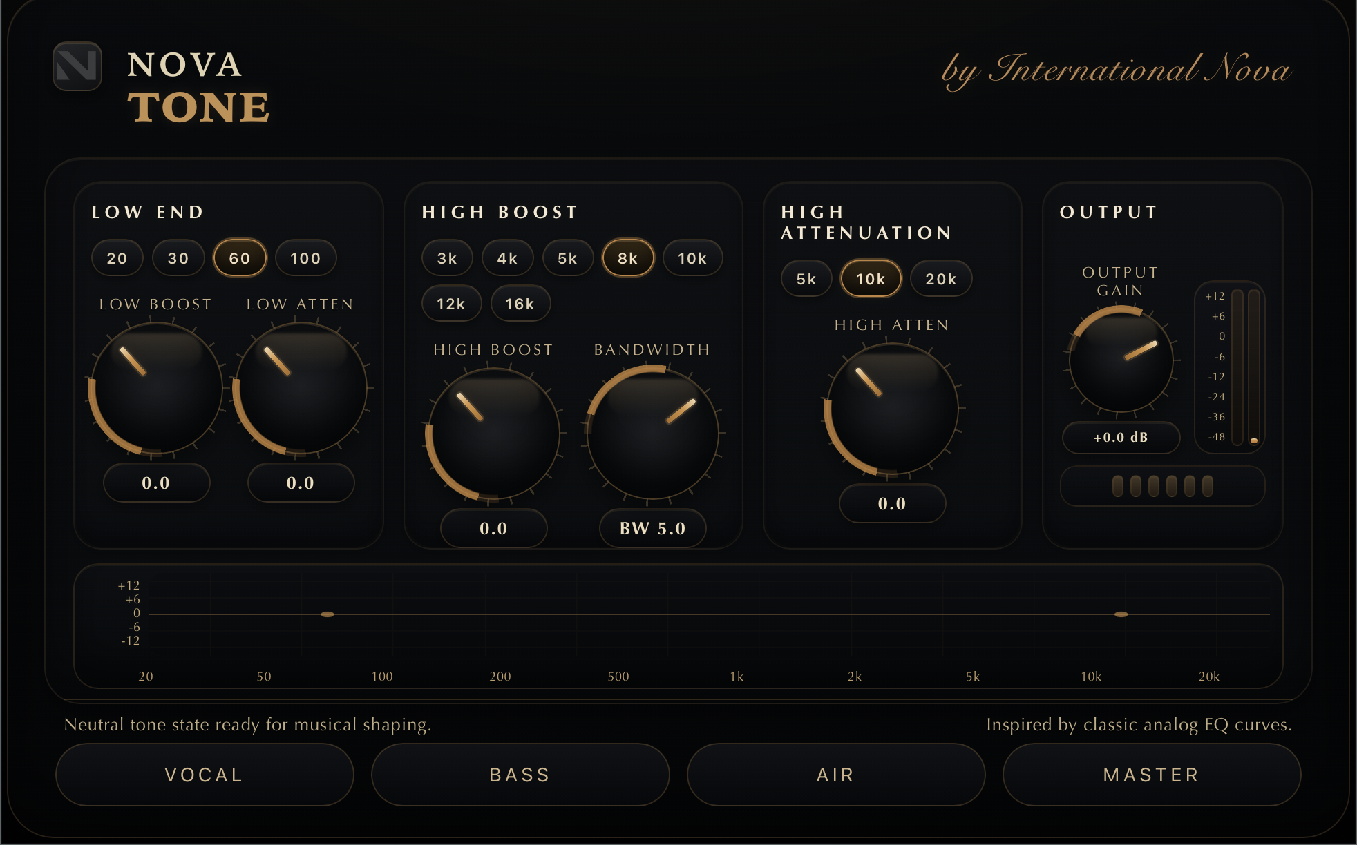 Nova Tone plugin UI